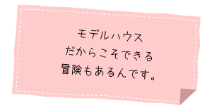 モデルハウスだからこそできる冒険もあるんです。