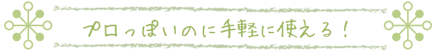 プロっぽいのに手軽に使える！